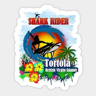 Shark Rider Tortola Style Sticker